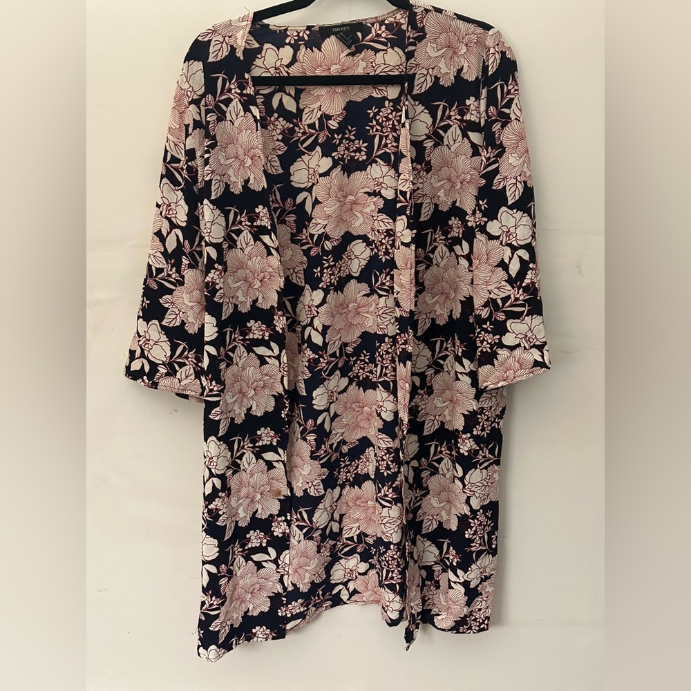 Forever21 kimono shawl coverup floral print